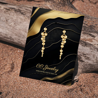 Abstract Black Gold Jewellery Earring Display Business Card
