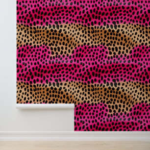 Abstract Black Gold Pink Leopard Wallpaper