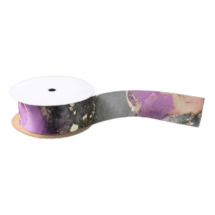 Abstract Black Gold Purple Unique Ribbon Satin Ribbon
