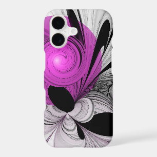 Abstract Black Gray With Magenta Fractal Art