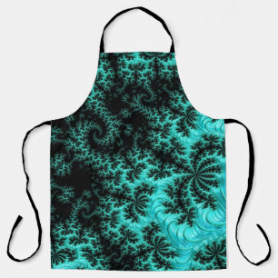 Abstract Black Green Fractal Pattern Apron