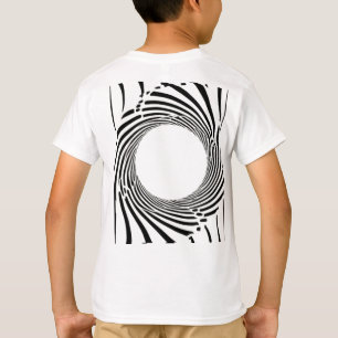Abstract Black Hole Spiral Line Art  T-Shirt