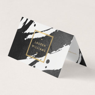 Abstract Black Ink Brushstrokes Business Card