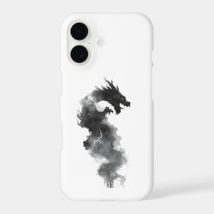 Abstract Black Ink Smoke Dragon Fantasy Phone Case