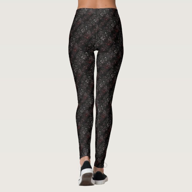 Abstract Black Leggings (Back)