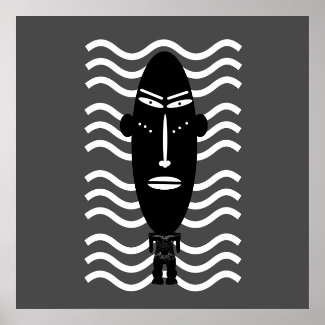 Abstract black modern portrait poster (Front)