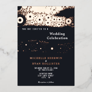 Abstract Black Moody Pattern Rose Gold Wedding 