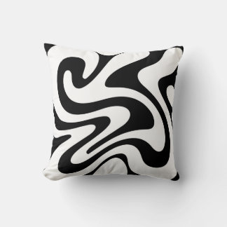 Abstract Black Organic Shapes Seamless Pattern Cushion