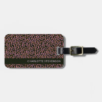 Abstract Black Pink and Orange Dots Personalised  