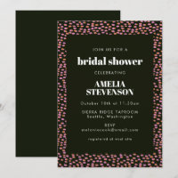 Abstract Black Pink Dot Pattern Glam Bridal Shower