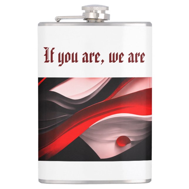 Abstract Black & Red Collection Bold Modern Desig- Hip Flask (Front)