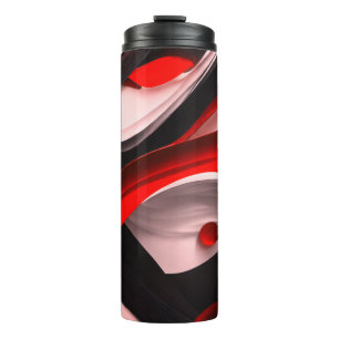 Abstract Black & Red Collection Bold Modern Design Thermal Tumbler