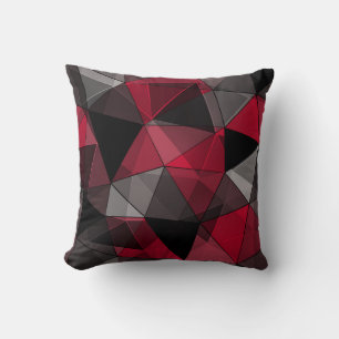 Abstract Black, red, gray geometric. Cushion
