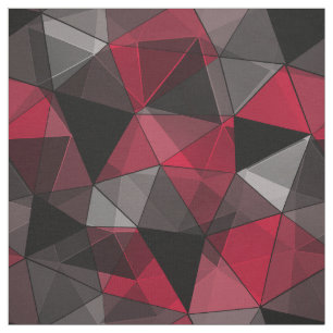 Abstract Black, red, gray geometric. Fabric