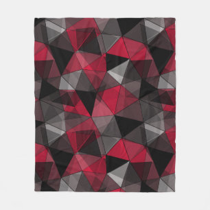 Abstract Black, red, grey geometric. Fleece Blanket