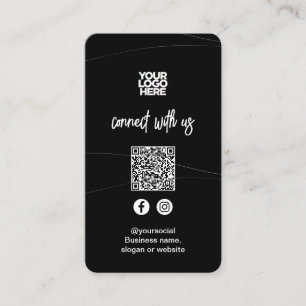 Abstract Black   Social Media QR Code Business Card