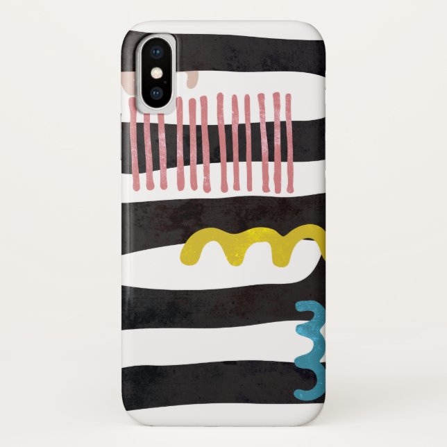 Abstract black stripes Case-Mate iPhone X Case (Back)