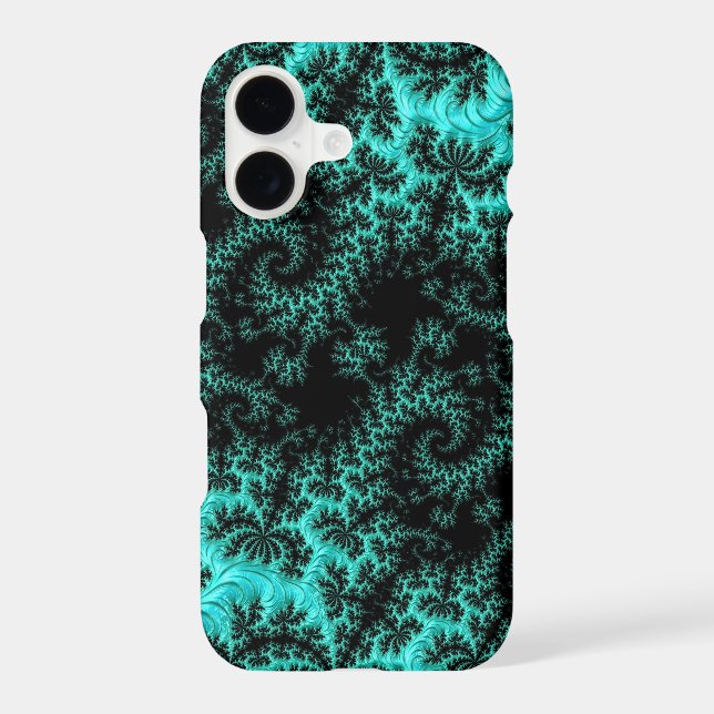 Abstract Black Teal Symmetrical Fractal (Back)
