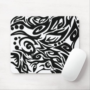 Abstract Black Tribal Mouse Pad