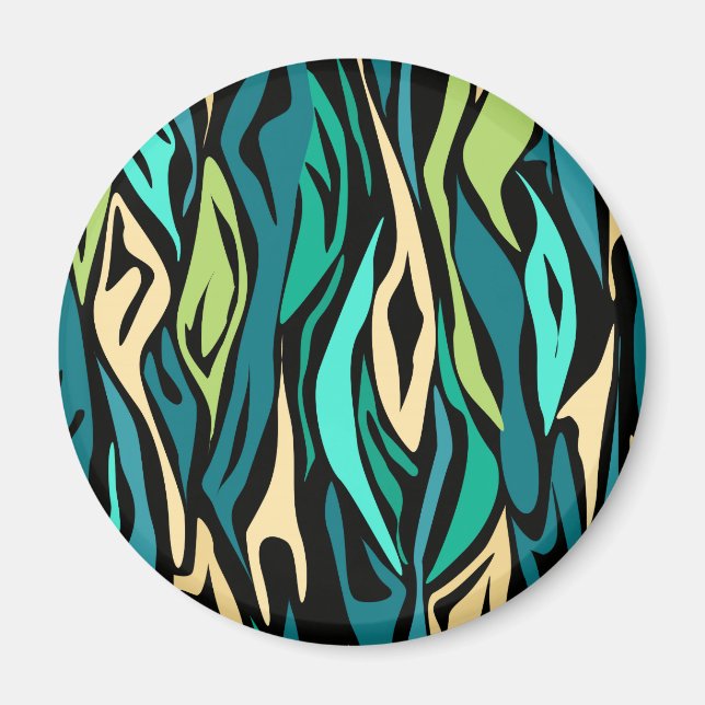 Abstract black turquoise magnet (Front)