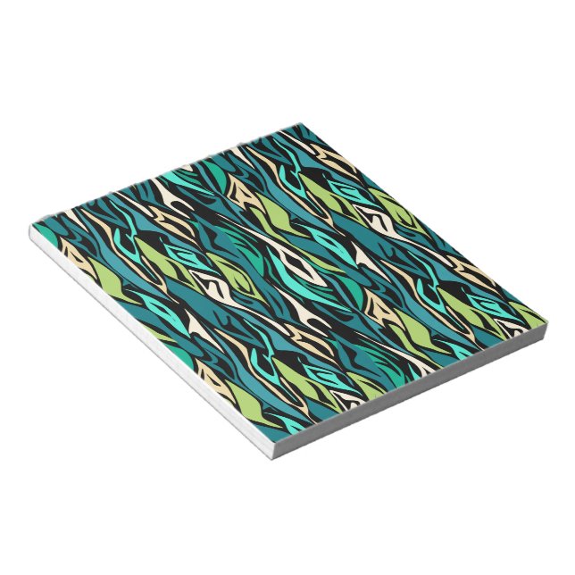 Abstract black turquoise notepad (Angled)