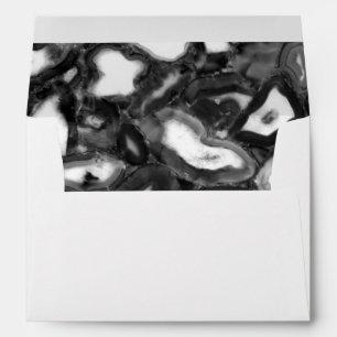 Abstract Black White agates geode Envelope