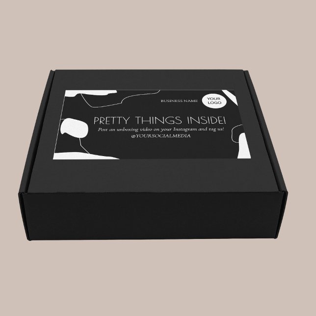 Abstract Black & White Business Packaging Sticker (Creator Uploaded)