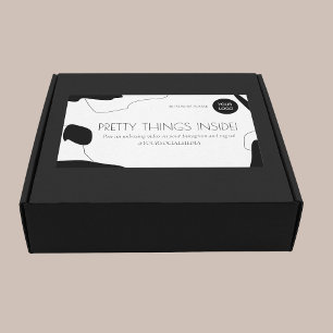 Abstract Black & White Business Packaging Sticker