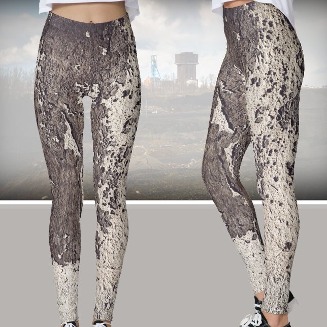 Abstract black & white (cracked wall) leggings (Creator Uploaded)