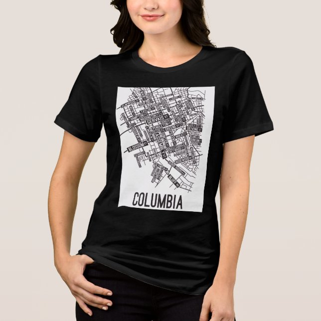 Abstract Black & White Graphic T-Shirt Tri-Blend Shirt (Front)