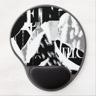 Abstract Black White Grey Gel Mouse Pad