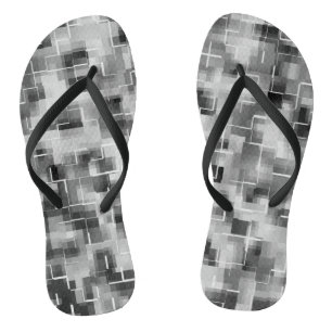 Abstract Black White Grey Jandals