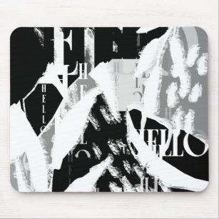 Abstract Black White Grey Mouse Pad