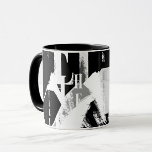 Abstract Black White Grey Mug
