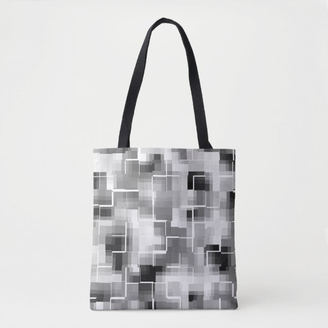 Abstract Black White Grey Tote Bag (Front)
