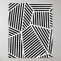 Abstract Black White Line Art