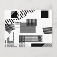 Abstract black white modern squares stripe pattern