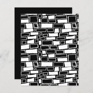 Abstract Black White Mosaic Scrapbook Paper