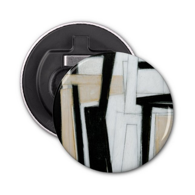 Abstract Black & White Painting Bottle Opener (Front)