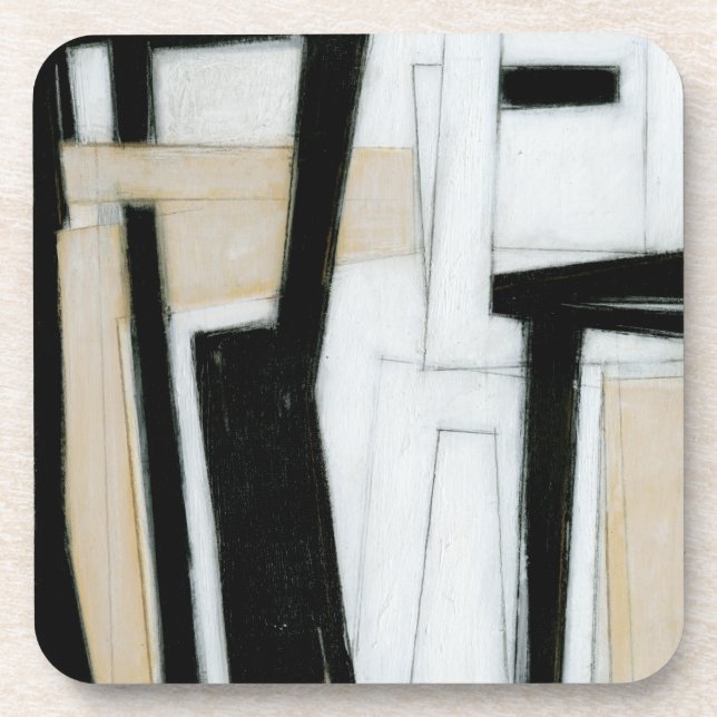 Abstract Black & White Painting Coaster (Front)