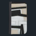 Abstract Black & White Painting Samsung S4 Wallet Case<br><div class="desc">Norman Wyatt created this subtle black and white abstract painting. The white of the piece makes the black stand out more than normal,  and the thick lines give the work a hectic feeling. Purchase one now!</div>