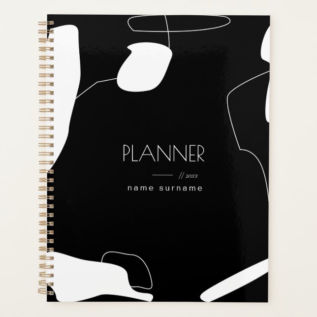 Abstract Black & White Planner Design (Front)
