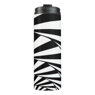 Abstract Black & White Swirl Spiral Stairway Art T Thermal Tumbler