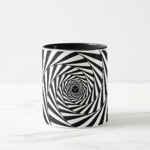 Abstract Black & White Swirl Spiral Stairway Mug