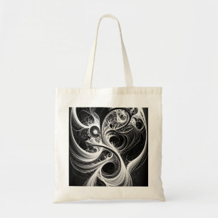 Abstract Black White Swirl Tote Bag