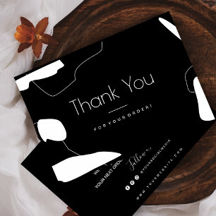 Abstract Black & White Thank You Business Card