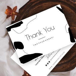 Abstract Black & White Thank You Business Card