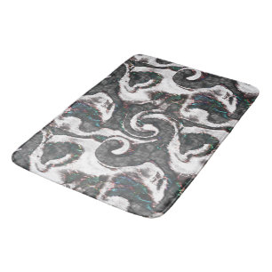 Abstract Black & White with coloured detail or fai Bath Mat