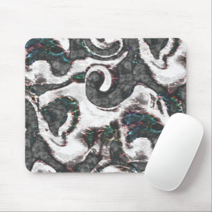 Abstract Black & White with coloured detail or fai Mouse Pad