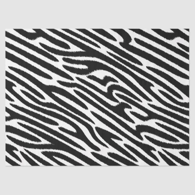 Abstract Black & White Zebra Pattern Tissue Paper (Front)